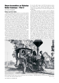 Steam locomotives on Victorian timber tramways