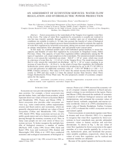 an assessment of ecosystem services: water flow regulation and