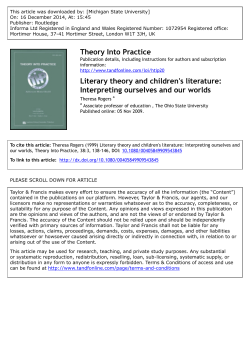 Theory Into Practice Literary theory and children`s literature