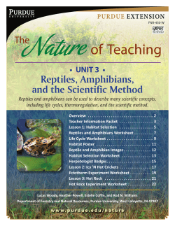 FNR-430-W UNIT 3 Reptiles, Amphibians, and the