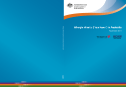Allergic rhinitis (`hay fever`) in Australia