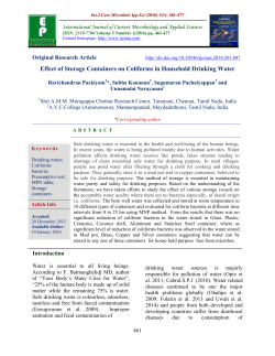 Effect of Storage Containers on Coliforms in Household