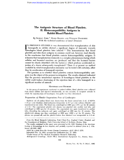 The Antigenic Structure of Jilood Platelets. II. Histocompatibility