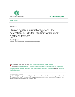 Human rights are mutual obligations: The perceptions of Pakistani
