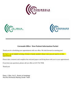 Coronado Office &middot; New Patient Information Packet