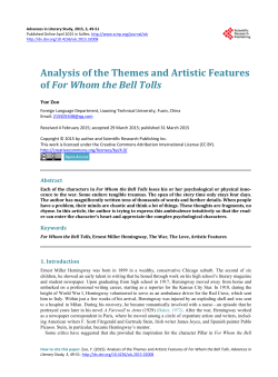 Analysis of the Themes and Artistic Features of For Whom the Bell