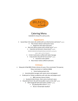 Catering Menu - Bruno`s On Fourth