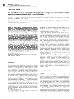 The absolute monocyte and lymphocyte prognostic score