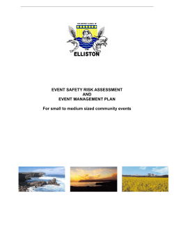 EVENT SAFETY RISK ASSESSMENT AND EVENT MANAGEMENT