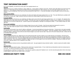 Tent Information Sheet