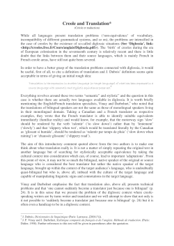 Creole and Translation - Groupe Europ&eacute;en de Recherches en