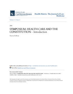 HEALTH CARE AND THE CONSTITUTION -