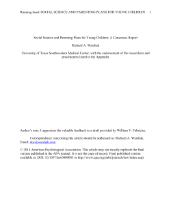 Social Science and Parenting Plans for Young Children