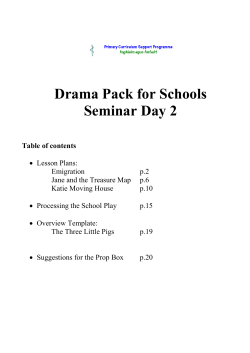 Drama Pack for Schools Seminar Day 2