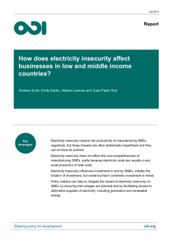 How does electricity insecurity affect businesses in low and middle