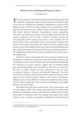 Pakistan`s Army: Running and Ruining a Country C. Christine Fair