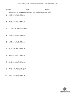Introduction to elapsed time: Worksheet 10.2