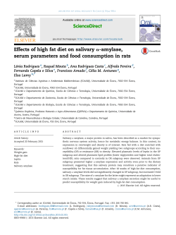 Effects of high fat diet on salivary &alpha;