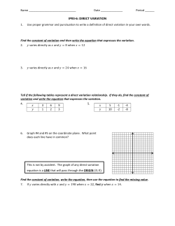 IP#3-‐6: DIRECT VARIATION