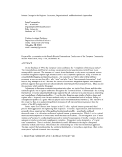 Interest Groups in the Regions: Economic, Organizational, and