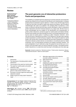 Review The post-genomic era of interactive proteomics: Facts and