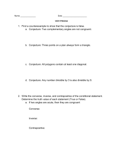 1. Find a counterexample to show that the conjecture is false. a