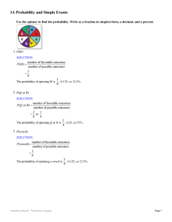 1A Probability and Simple Events