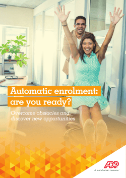 Automatic enrolment: are you ready?