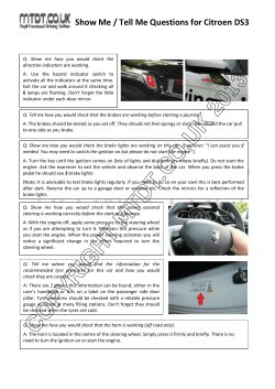 Show Me / Tell Me Questions for Citroen DS3