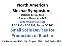 Small Scale Devices for Production of Biochar