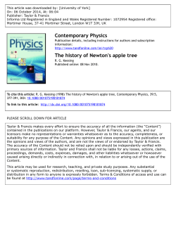 The history of Newton`s apple tree