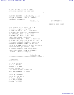 Mahoney v. Endo Health Solutions, Inc. et al, No. 1:2015cv09841
