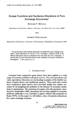 Excess Functions and Nucleolus Allocations of