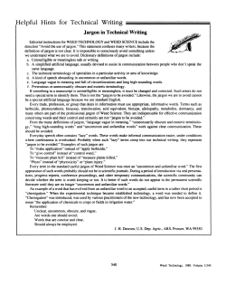 Jargon in Technical Writing