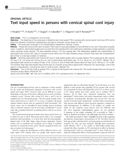 Text input speed in persons with cervical spinal cord injury