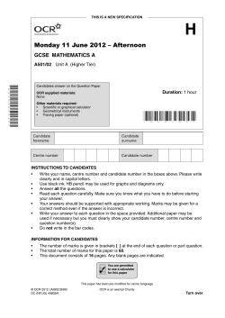 Unit A501/02 - Unit A - Higher tier