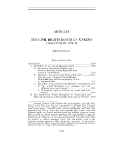 ARTICLES THE CIVIL RIGHTS ROOTS OF TINKER`S DISRUPTION