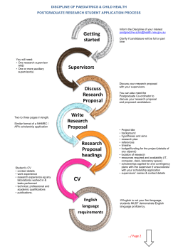Getting started Supervisors Discuss Research Proposal Write