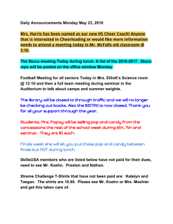 Daily Announcements Monday May 23, 2016 Mrs. Harris has been