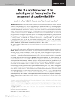 Use of a modified version of the switching verbal fluency test for the