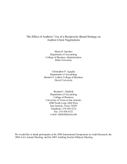 The Effect of Auditors` Use of a Reciprocity