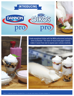 introducing - Dannon FoodService