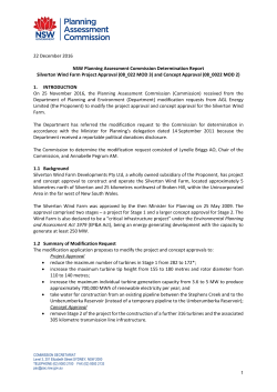 22 December 2016 NSW Planning Assessment Commission
