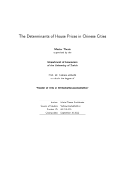 The Determinants of House Prices in Chinese Cities