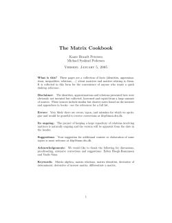 The Matrix Cookbook