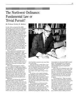 The Northwest Ordinance - University of Wisconsin Law School