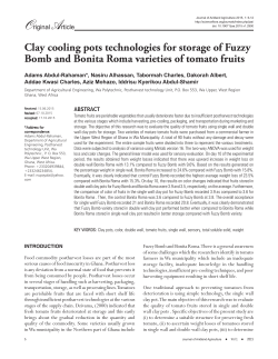 Clay cooling pots technologies for storage of Fuzzy Bomb and