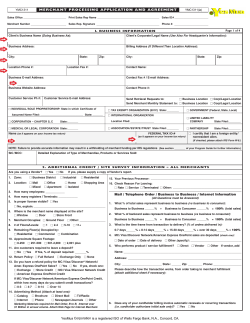 MERCHANT PROCESSING APPLICATION AND AGREEMENT Mail