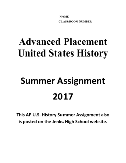 Advanced Placement United States History Summer