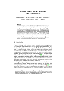 Achieving Security Despite Compromise Using - Prosecco